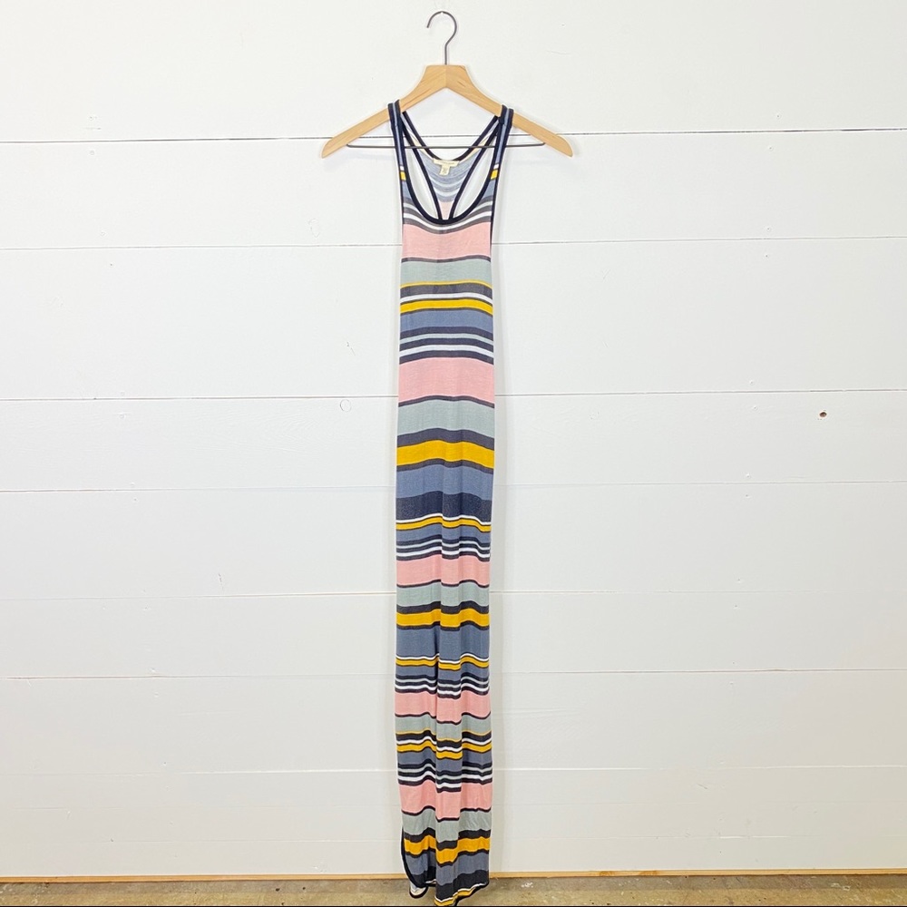 Silence + Noise Striped Racer Back Maxi Dress